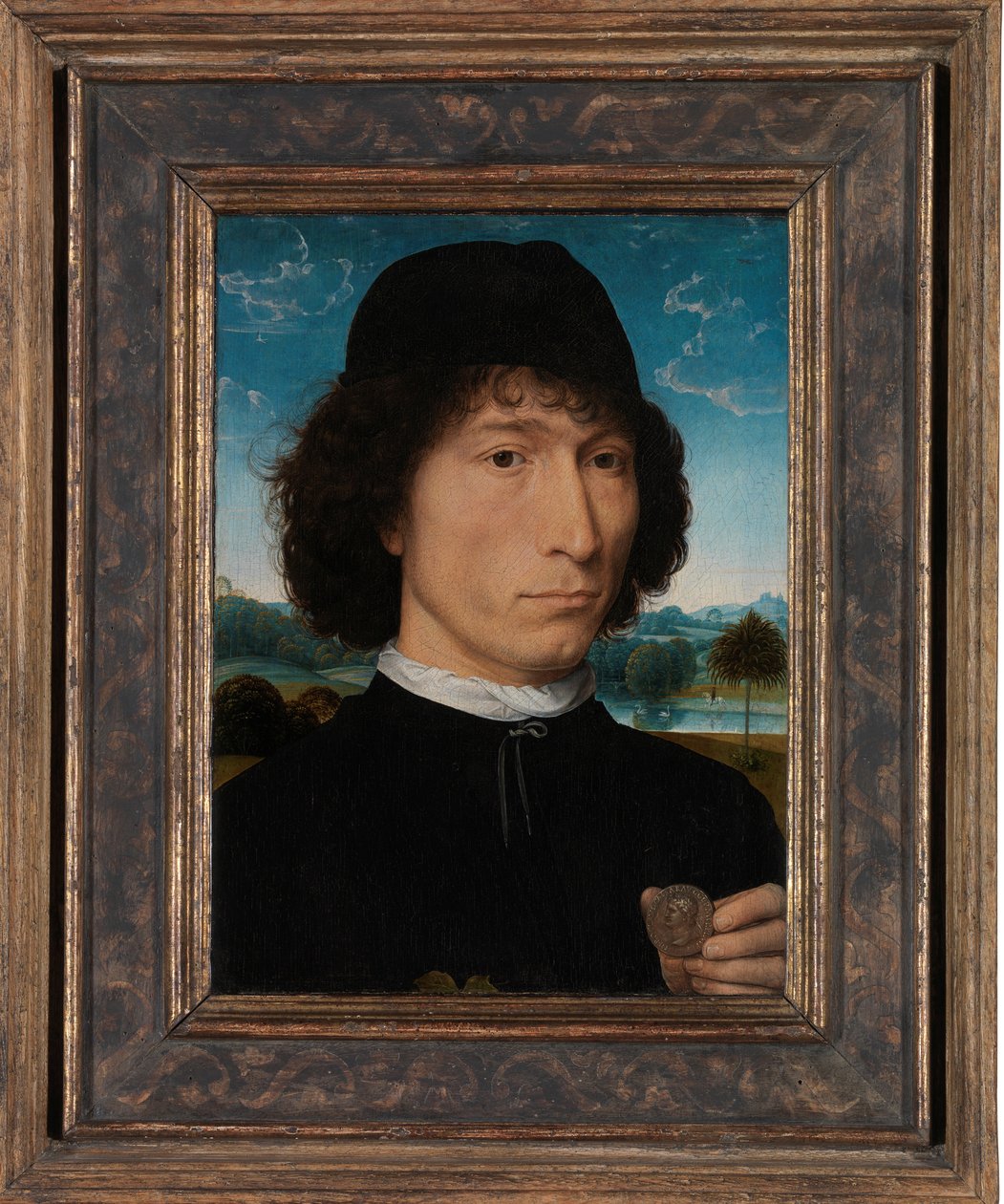Ritratto di un uomo con una medaglia romana da Hans Memling