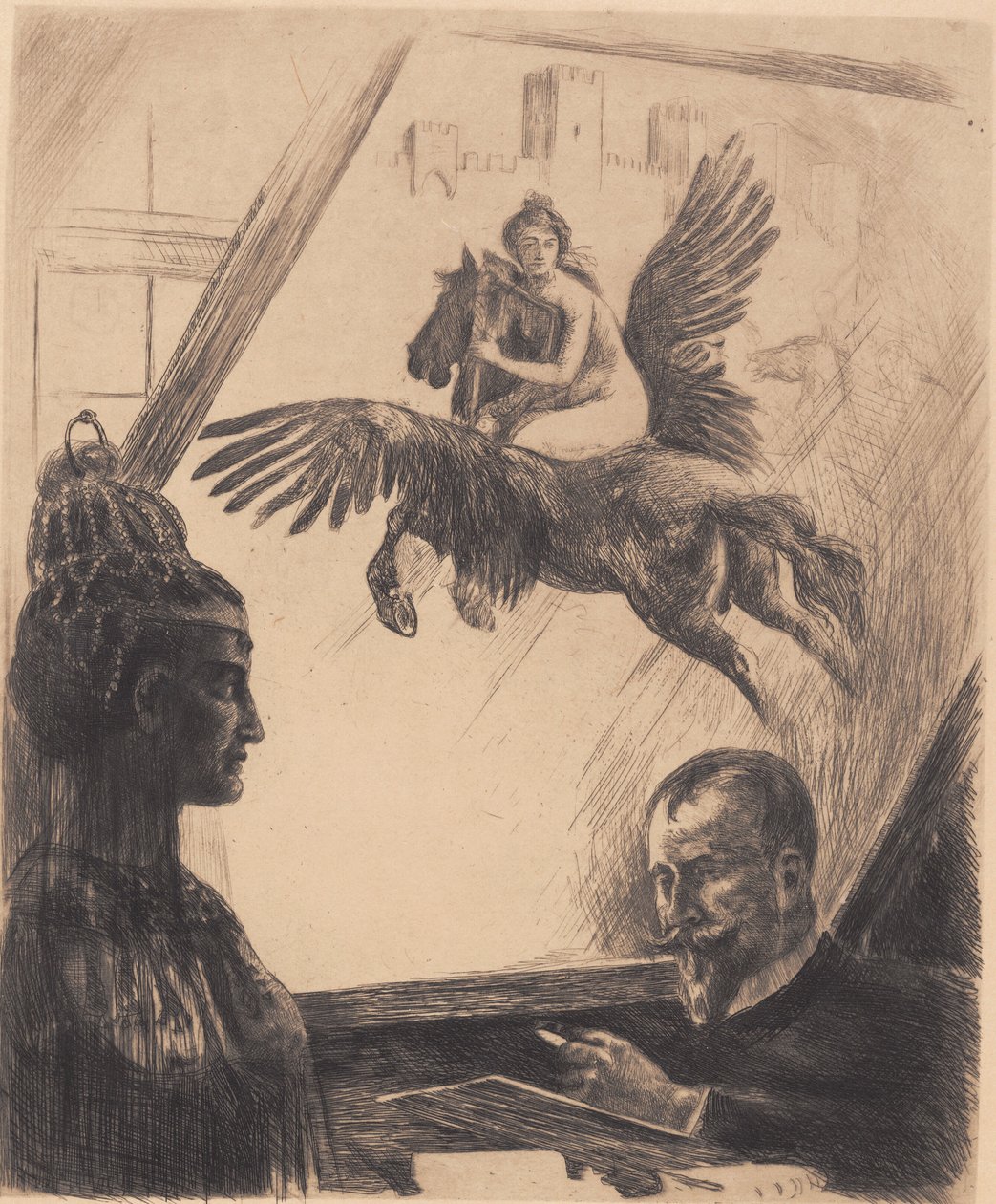 Autoritratto allegorico da Hans Nikolaj Hansen