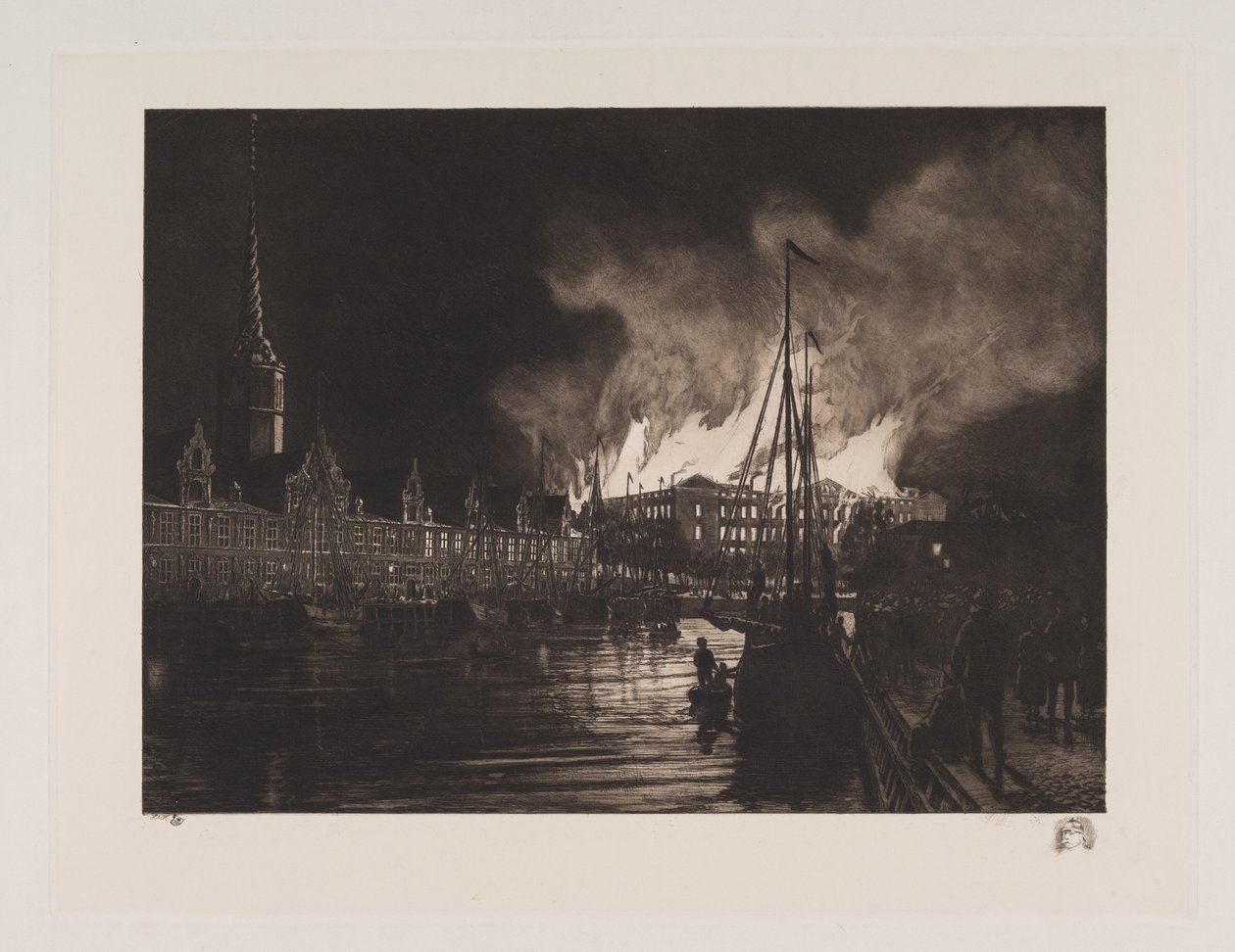 Il Palazzo di Christiansborg in fiamme da Hans Nikolaj Hansen