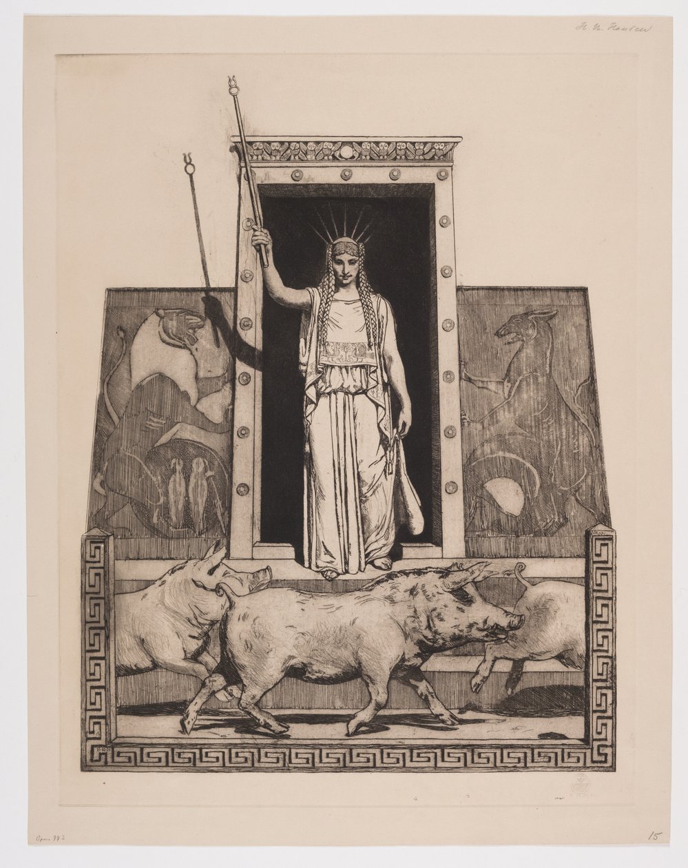 Circe trasforma gli uomini di Ulisse in maiali da Hans Nikolaj Hansen