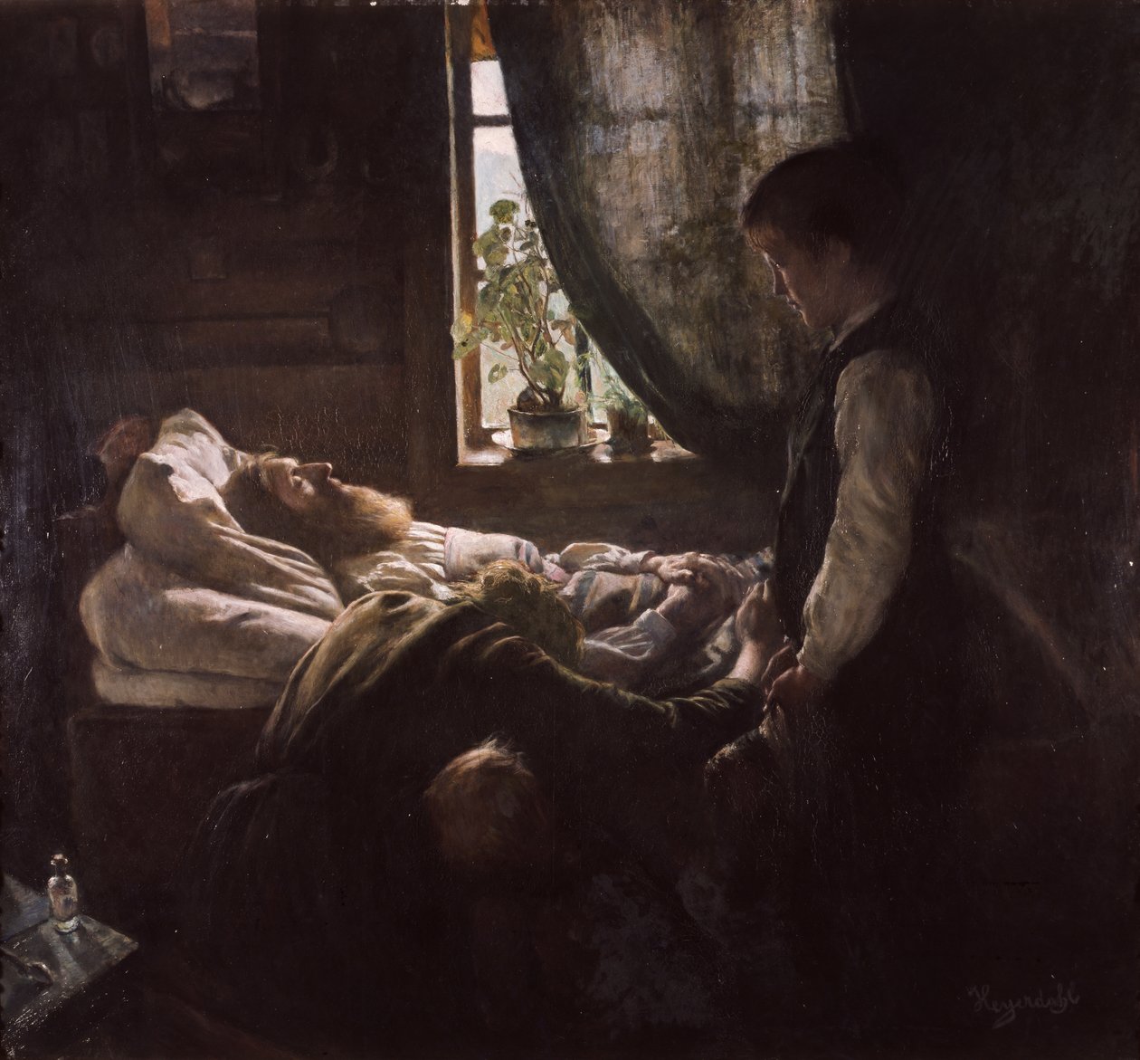 Il letto di morte dei lavoratori da Hans Olaf Heyerdahl