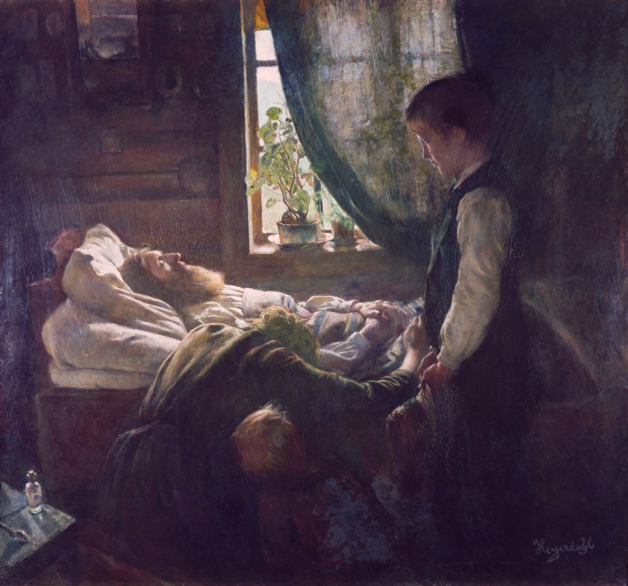 Il letto di morte dei lavoratori da Hans Olaf Heyerdahl