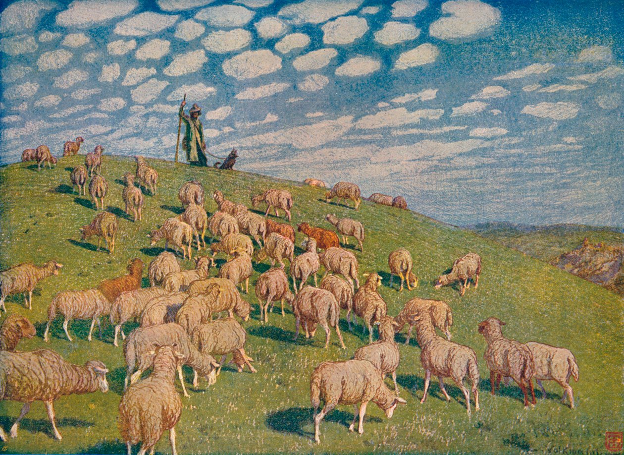 Pascolo in primavera, c1900 1903-1904 da Hans Richard von Volkmann