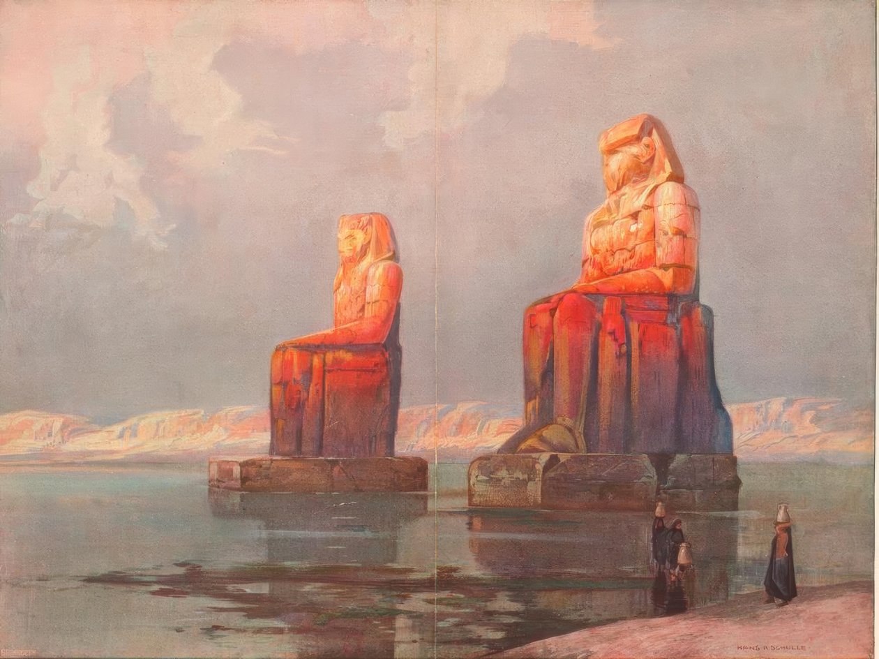 Le statue di Memnone davanti al tempio da Hans Rudolf Schulze