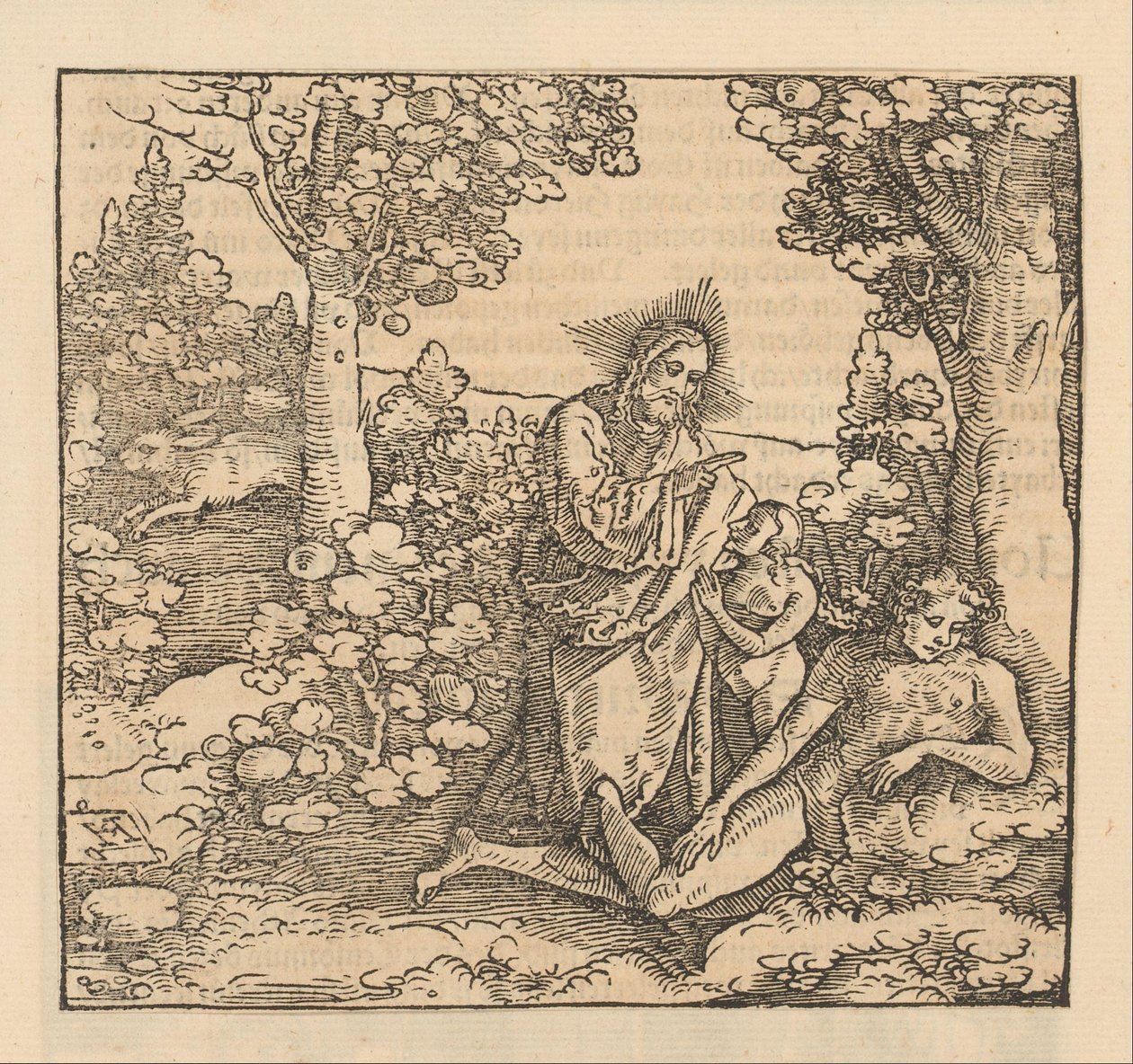 Cristo benedice un giovane mentre una donna si inginocchia ai suoi piedi da Hans Schäufelein (possibly)