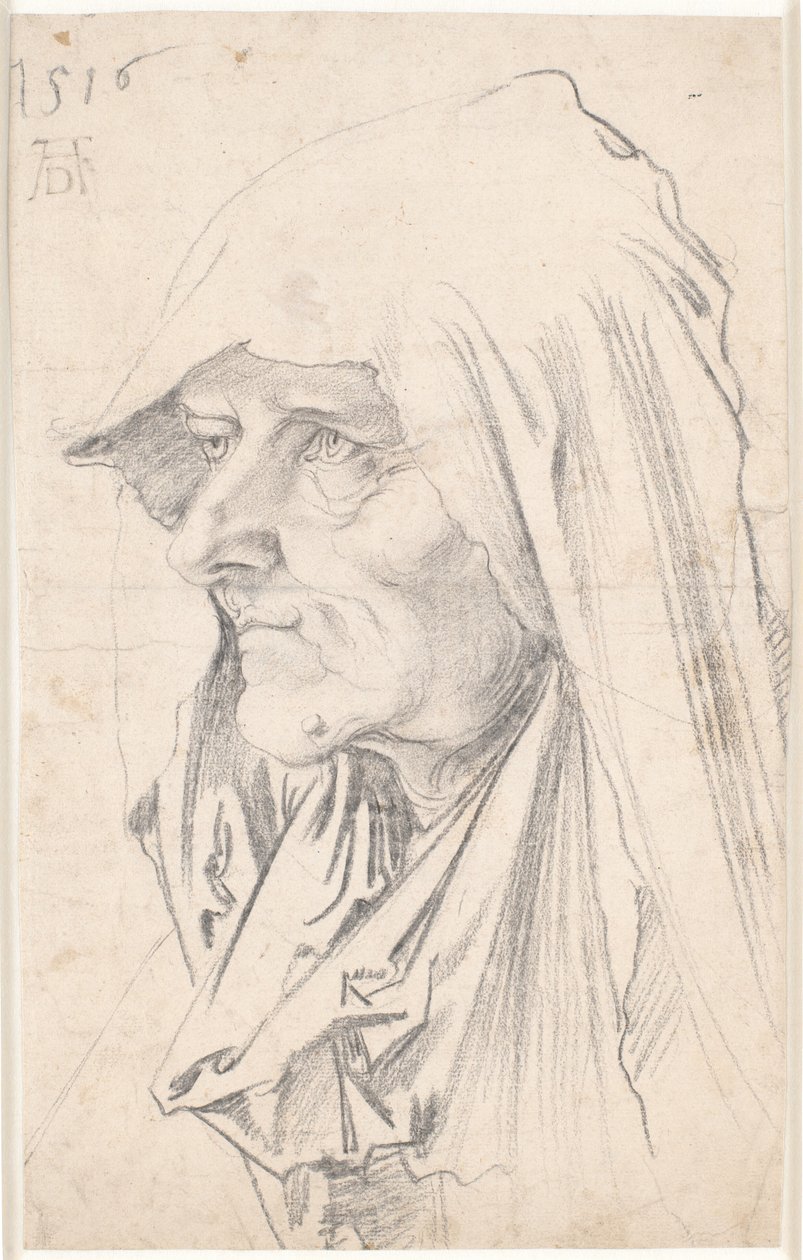 Ritratto di una vecchia di profilo a sinistra da Hans Schäufelein