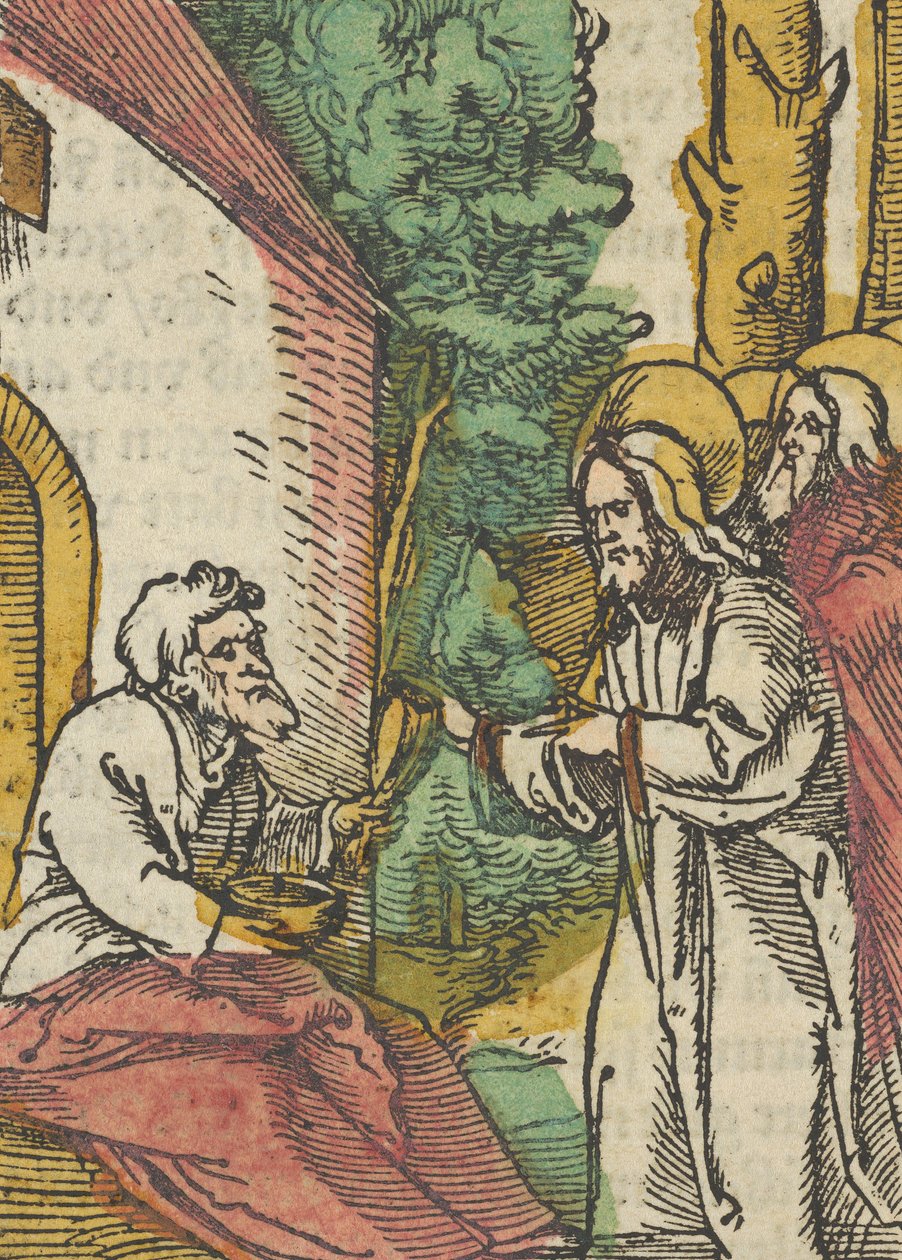 Cristo guarisce il lebbroso, da Das Plenarium, 1517 da Hans Schäufelein the Elder