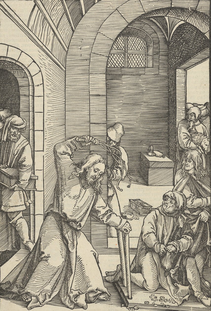 Cristo purifica il tempio, da Speculum passionis domini nostri Ihesu Christi da Hans Schäufelein the Elder