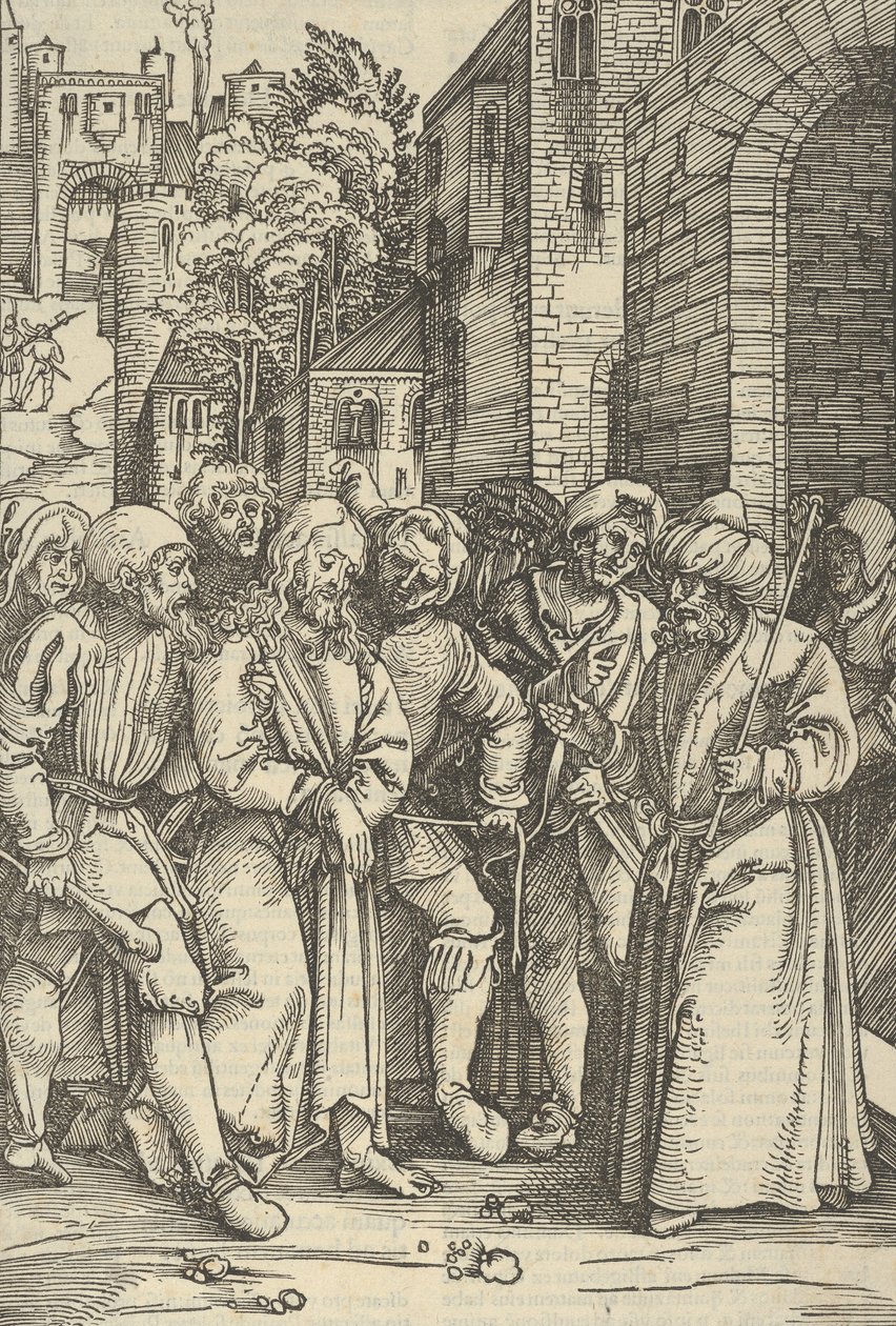 Cristo davanti a Pilato davanti al suo Palazzo, dallo Speculum passionis domini nostri Ihesu C... da Hans Schäufelein the Elder