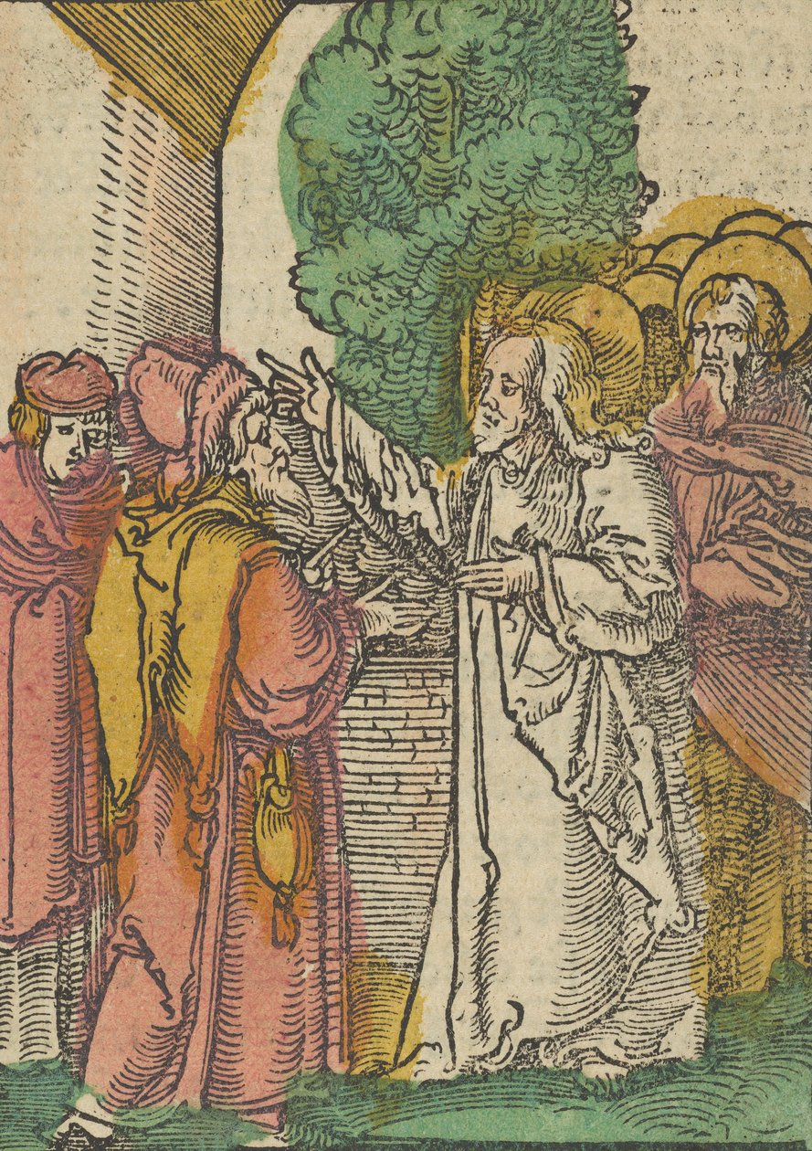 Parabola dei farisei e del pubblicano, da Das Plenarium da Hans Schäufelein the Elder