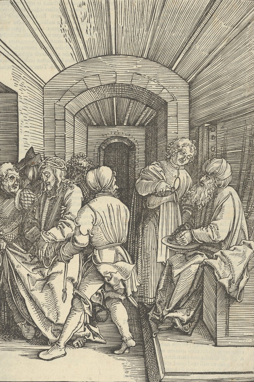 Pilato che si lava le mani, da Speculum passionis domini nostri Ihesu Christi da Hans Schäufelein the Elder
