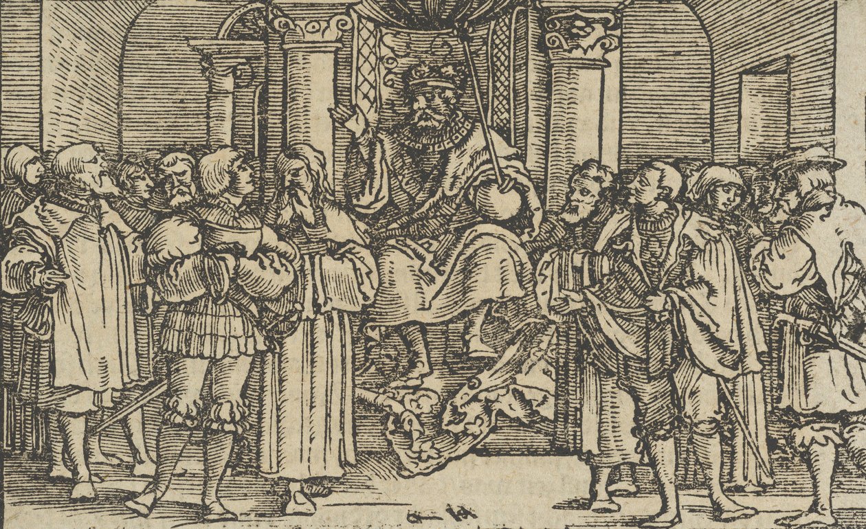 Rappresentanti di Atene e Corinto alla corte di Archidamo, re di Sparta da Hans Schäufelein the Elder