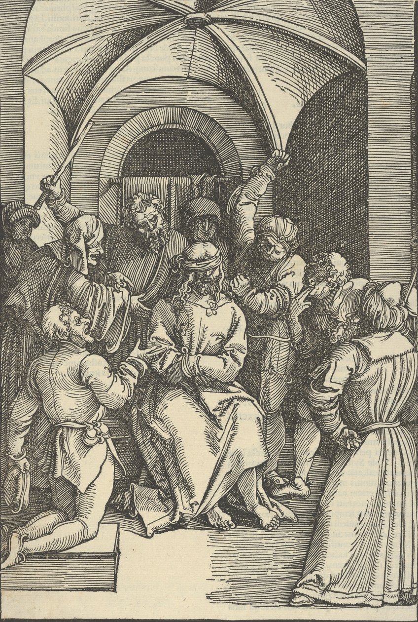 La derisione di Cristo, da Speculum passionis domini nostri Ihesu Christi, 1507 da Hans Schäufelein the Elder