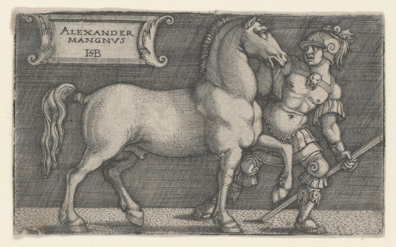 Alessandro Magno che guida Bucefalo da Hans Sebald Beham