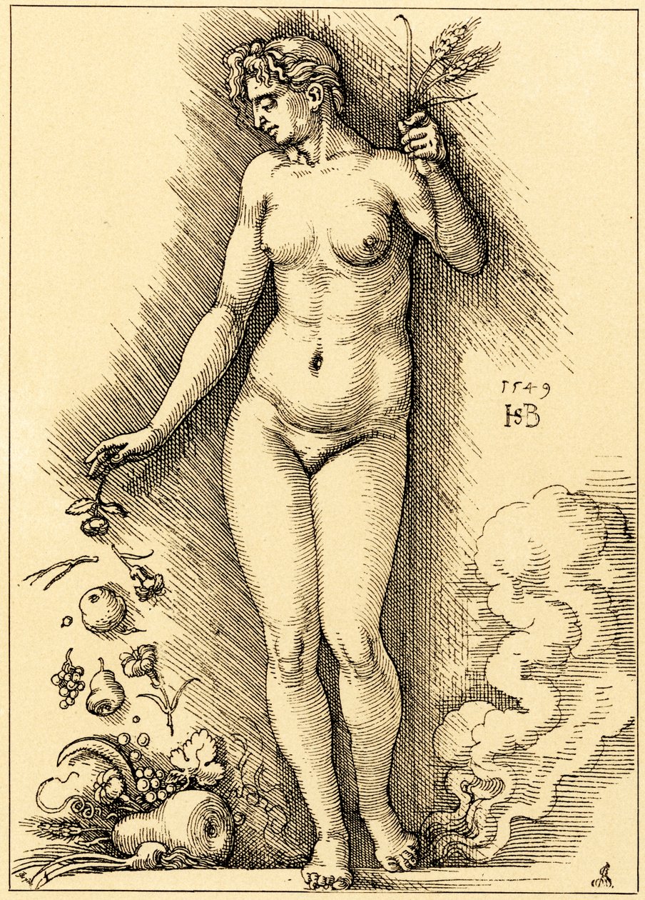 Cerere, spargendo frutti da Hans Sebald Beham