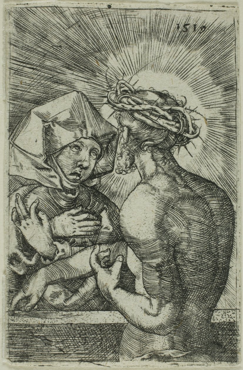 Cristo coronato di spine parla a sua madre da Hans Sebald Beham
