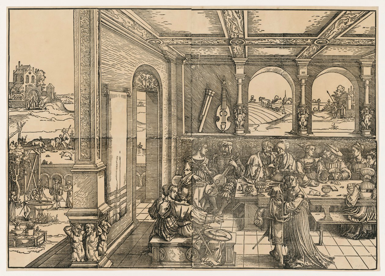 La parabola del figliol prodigo da Hans Sebald Beham