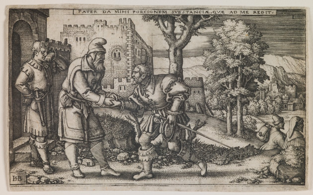 Partenza del figliol prodigo, dalla serie "Storia del figliol prodigo" da Hans Sebald Beham