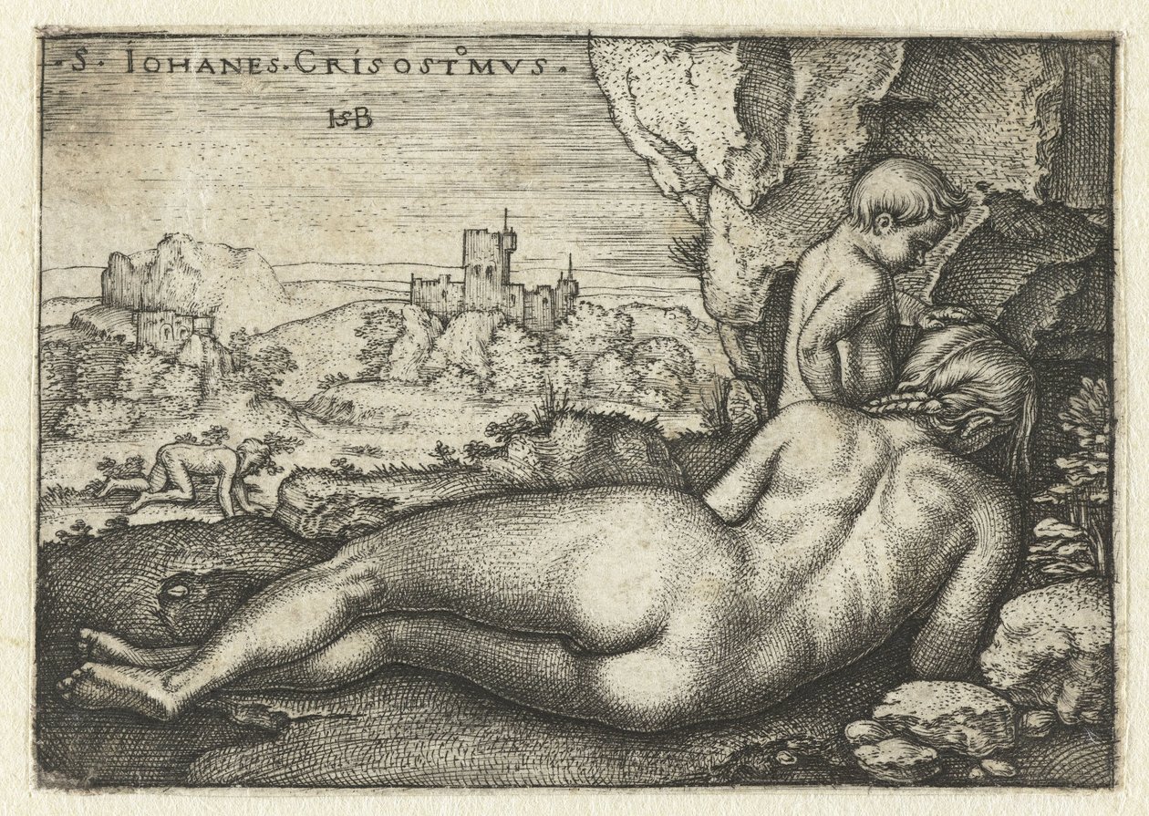 San Giovanni Crisostomo come eremita nel deserto da Hans Sebald Beham