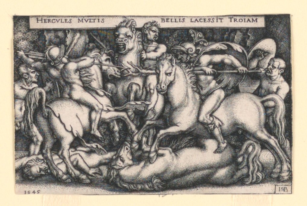 Ercole Combatte contro i Troiani da Hans Sebald Beham