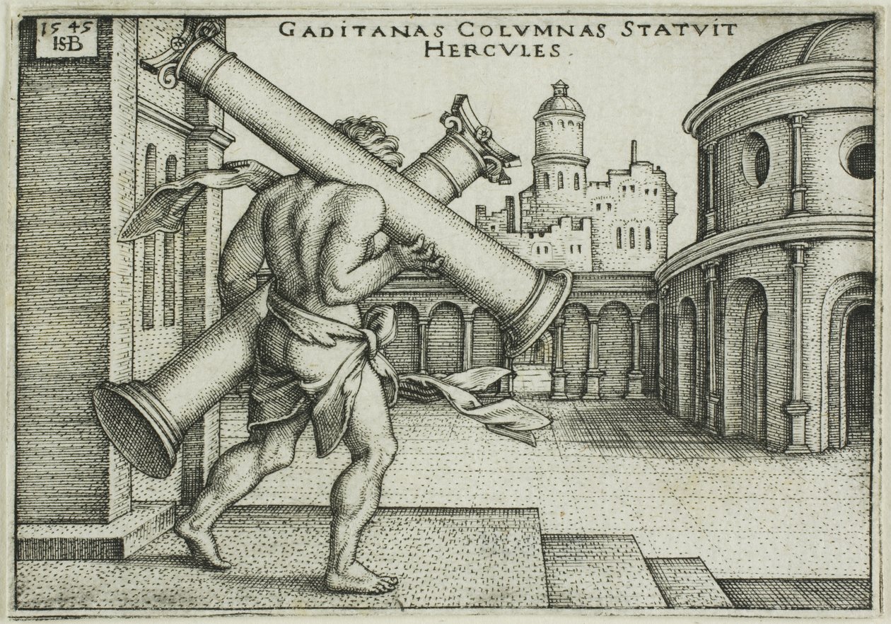 Ercole e le colonne di Gaza da Hans Sebald Beham