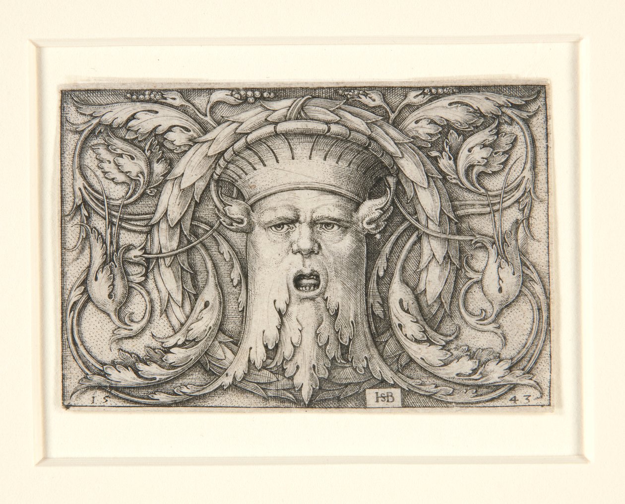 Pannello con un Mascaron (ornamento con una maschera) da Hans Sebald Beham