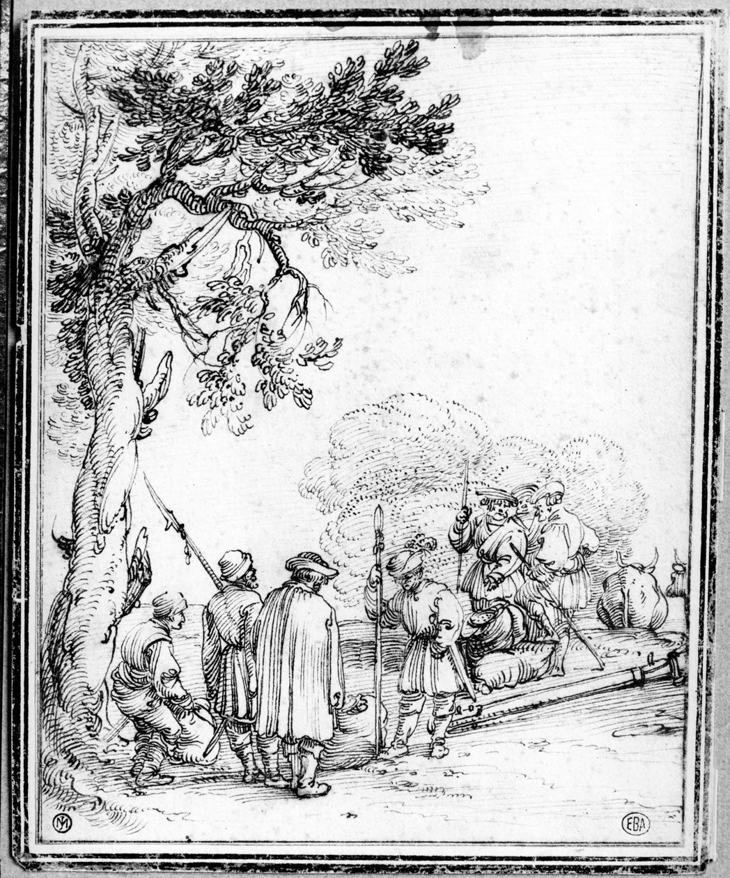 Contadini e soldati che commerciano da Hans Sebald Beham