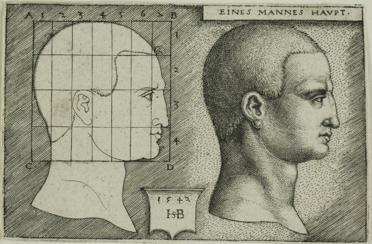 Studio del profilo della testa di un uomo da Hans Sebald Beham