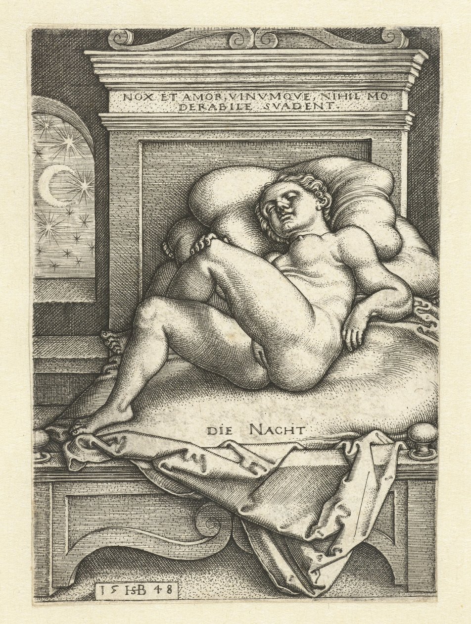 Donna nuda dormiente come la Notte (Die Nacht) da Hans Sebald Beham