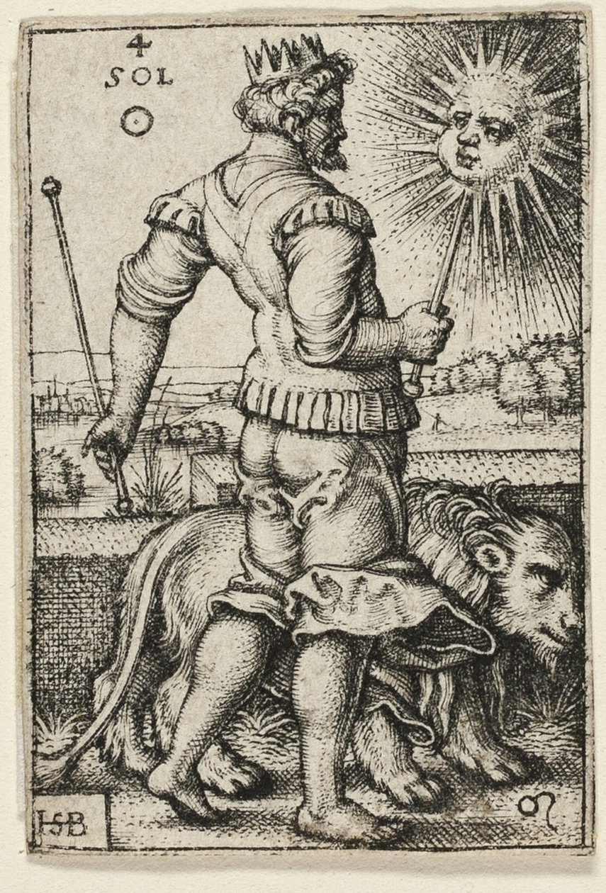Sole, tavola quattro da I sette pianeti con i segni zodiacali da Hans Sebald Beham