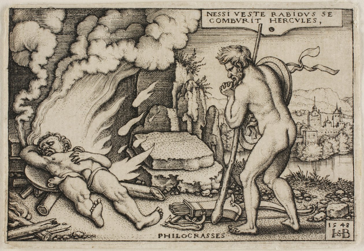 La morte di Ercole, da Le fatiche di Ercole da Hans Sebald Beham