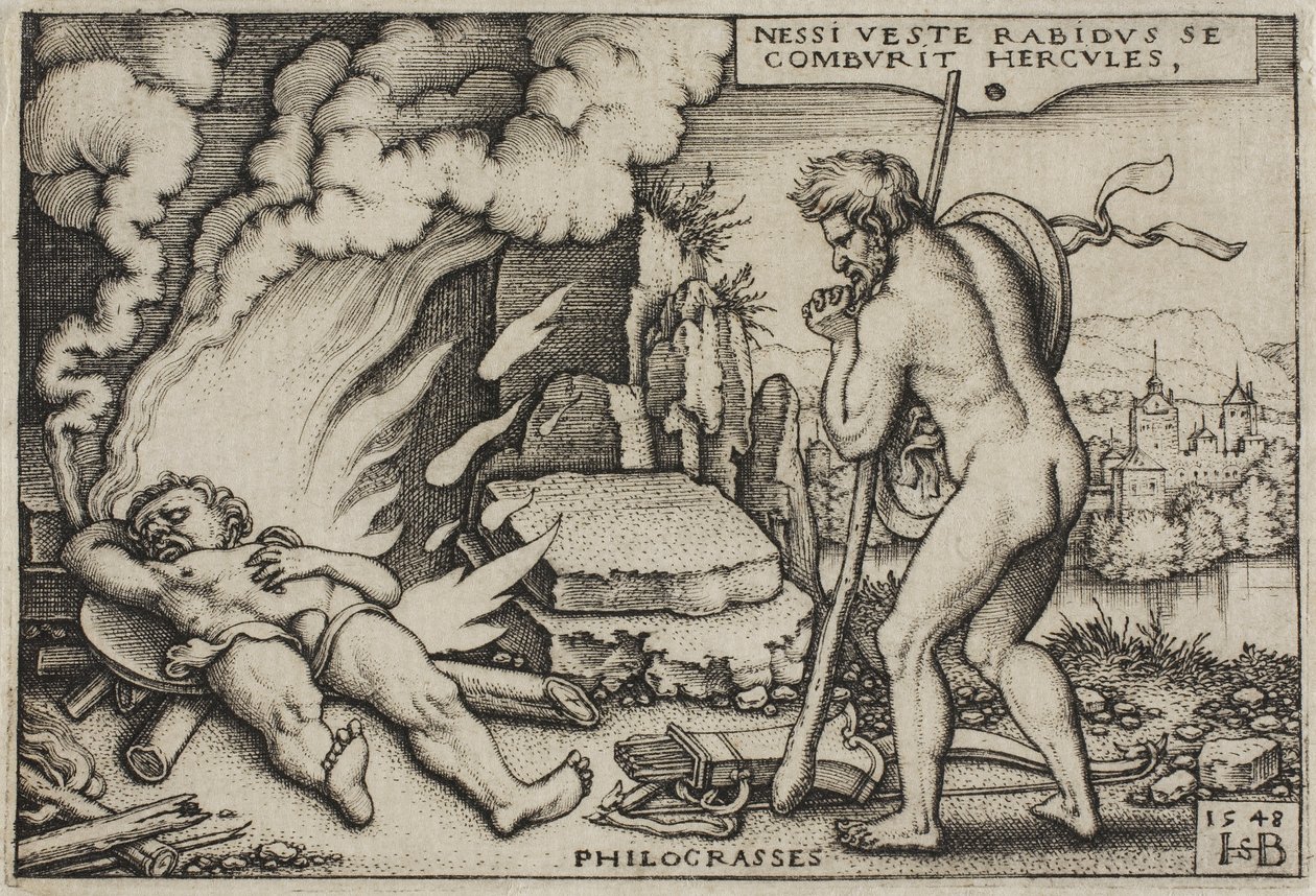 La morte di Ercole, dai lavori di Ercole, 1548 da Hans Sebald Beham