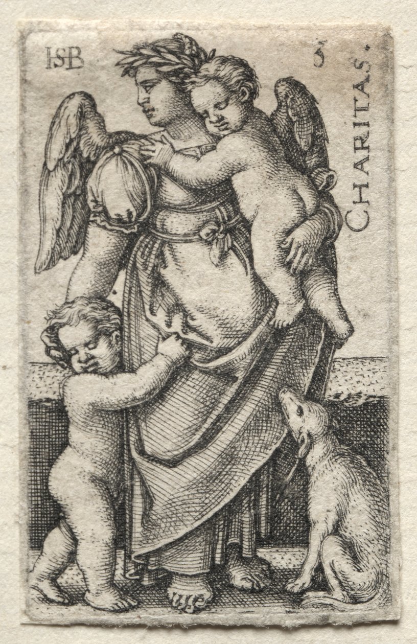 La conoscenza di Dio e le sette virtù cardinali: Carità - Charitas da Hans Sebald Beham