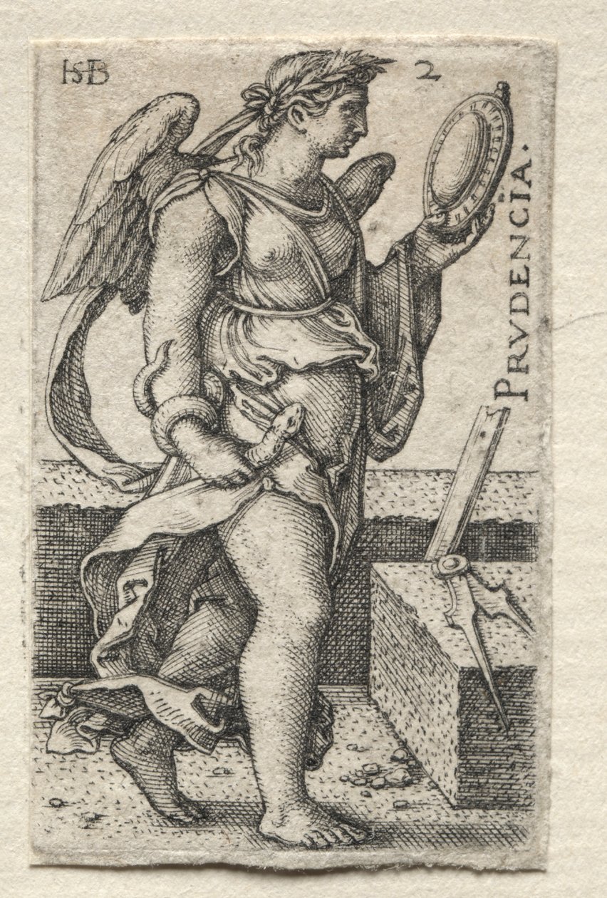 La Conoscenza di Dio e le Sette Virtù Cardinali: Prudenza - Prudencia da Hans Sebald Beham