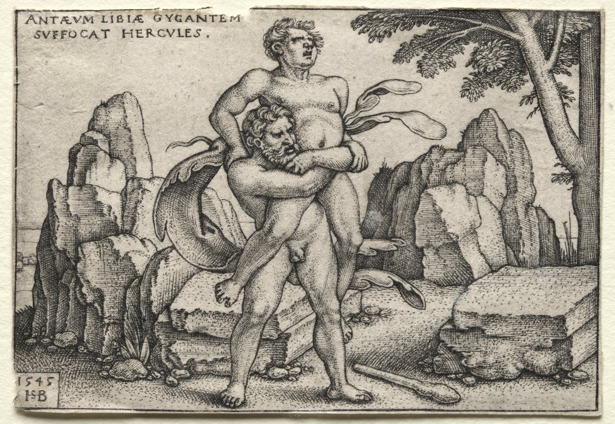 Le fatiche di Ercole: Ercole che schiaccia Anteo, 1545 da Hans Sebald Beham