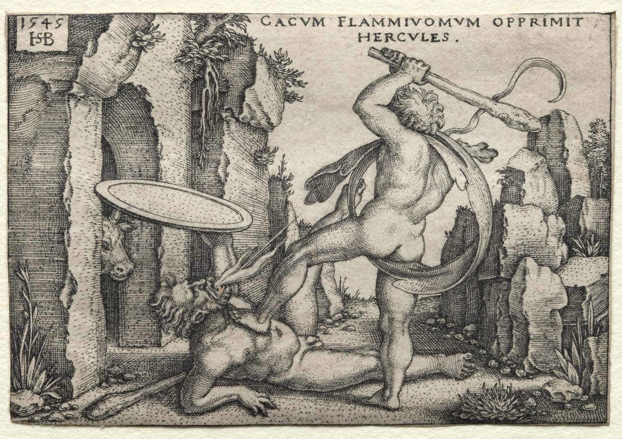 Le fatiche di Ercole: Ercole uccide il gigante Caco da Hans Sebald Beham