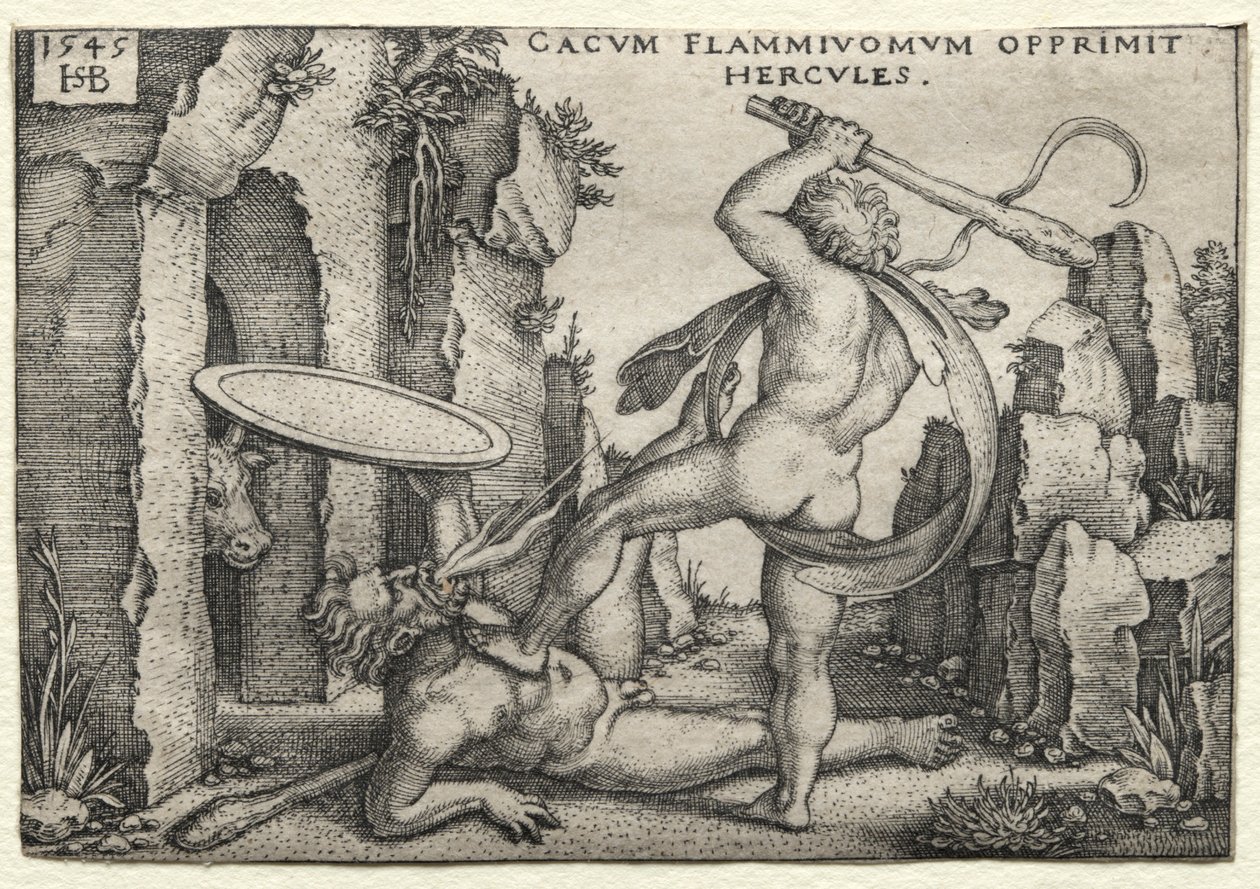 Le fatiche di Ercole: Ercole uccide il gigante Caco, 1545 da Hans Sebald Beham
