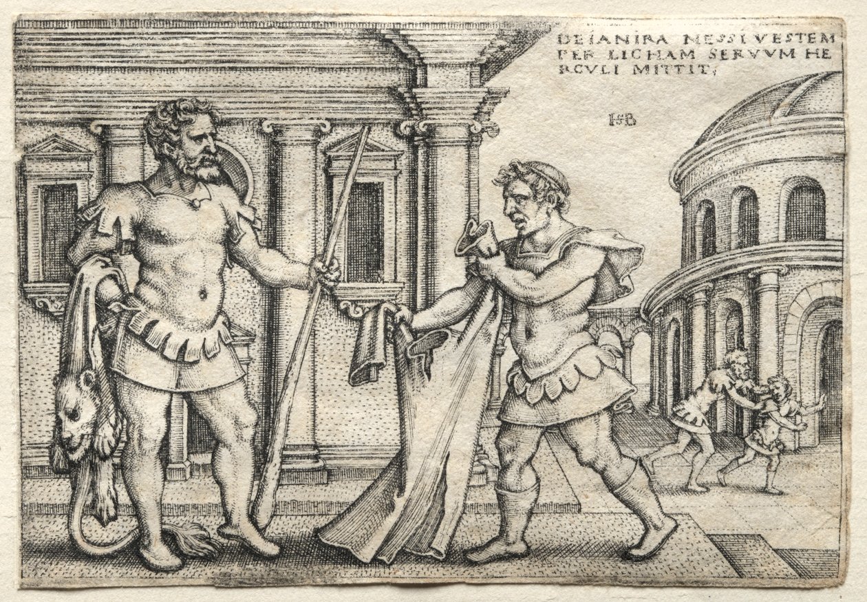 Le fatiche di Ercole: Ercole riceve il mantello intriso di sangue di Nesso, 1542 da Hans Sebald Beham