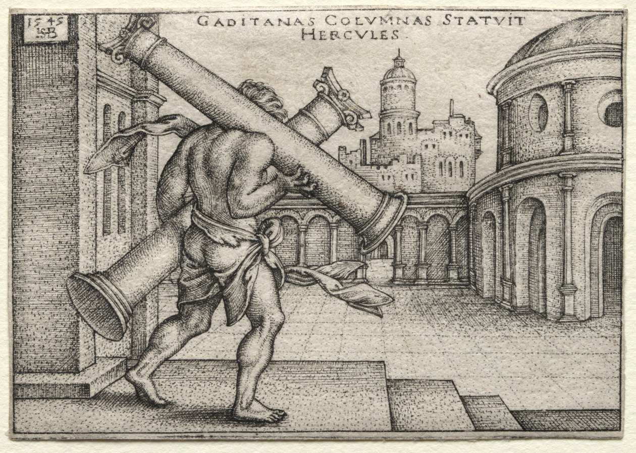 Le Fatiche di Ercole: Ercole e le Colonne di Gades da Hans Sebald Beham