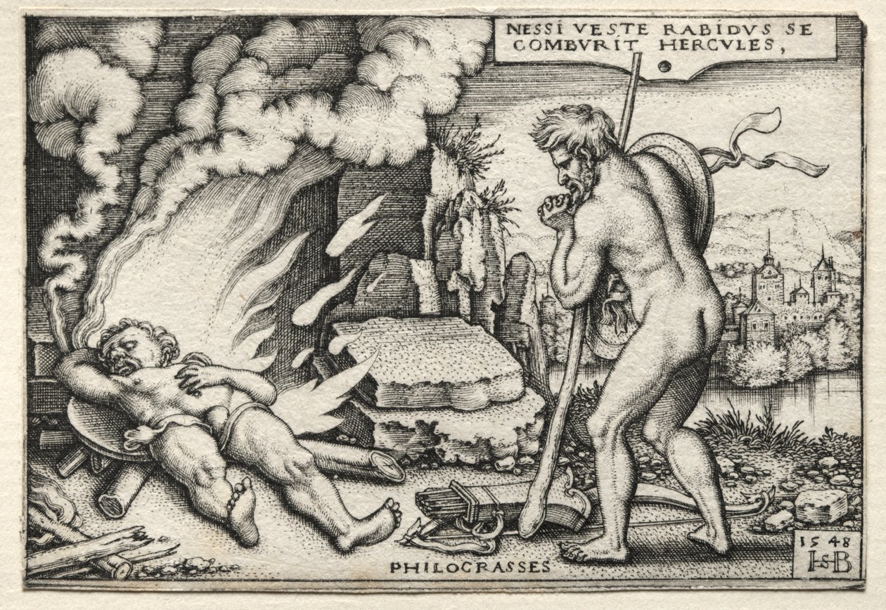 Le fatiche di Ercole: Ercole sulla sua pira da Hans Sebald Beham