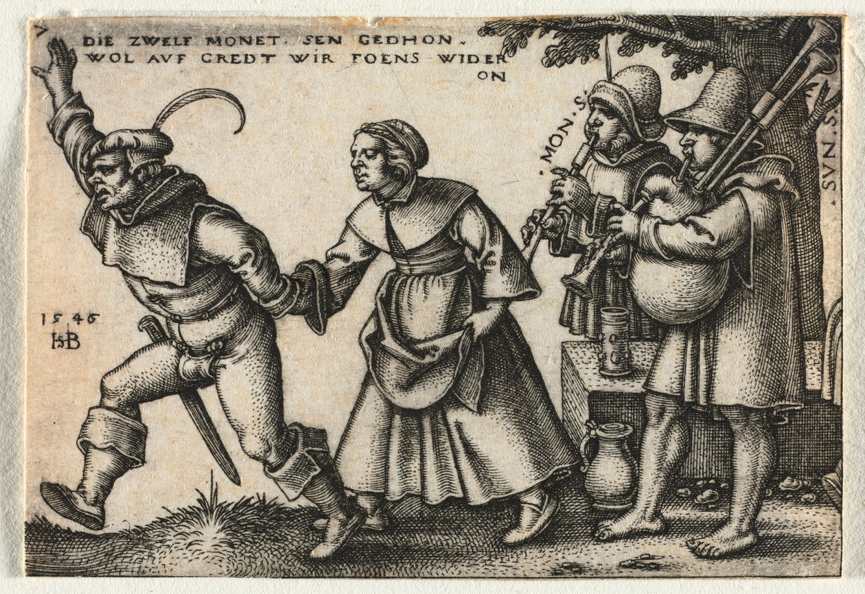 Il Matrimonio Contadino o i Dodici Mesi: No. 7, 1546 da Hans Sebald Beham