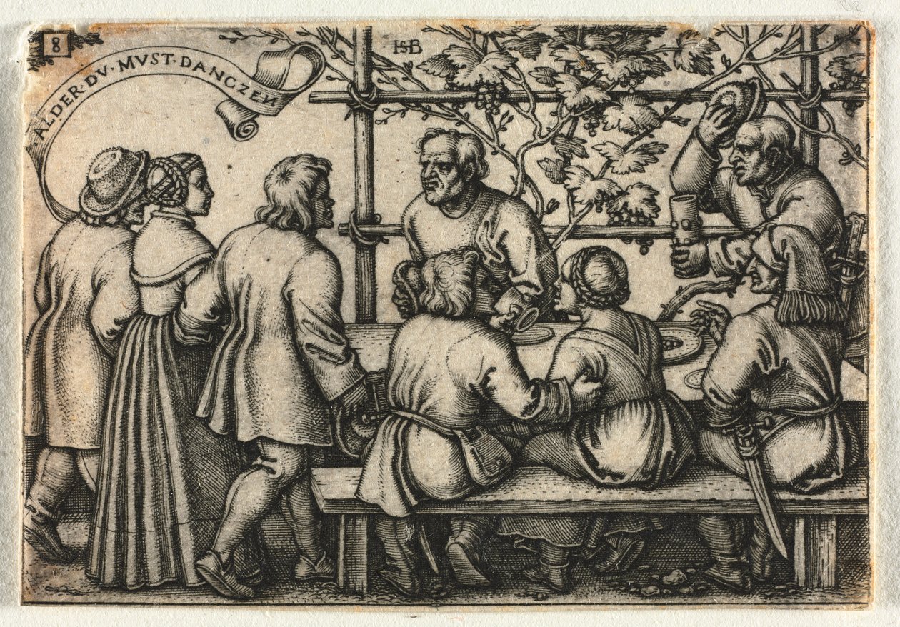 Il matrimonio contadino o i dodici mesi: No. 8 da Hans Sebald Beham
