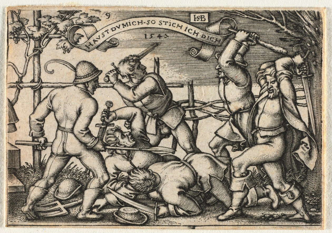 Il matrimonio contadino o i dodici mesi: n. 9 da Hans Sebald Beham