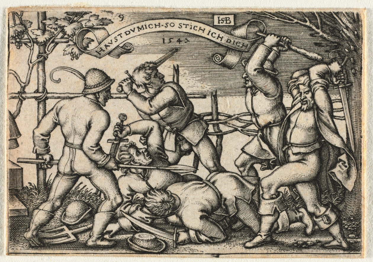 Il Matrimonio del Contadino o i Dodici Mesi: No. 9, 1547 da Hans Sebald Beham