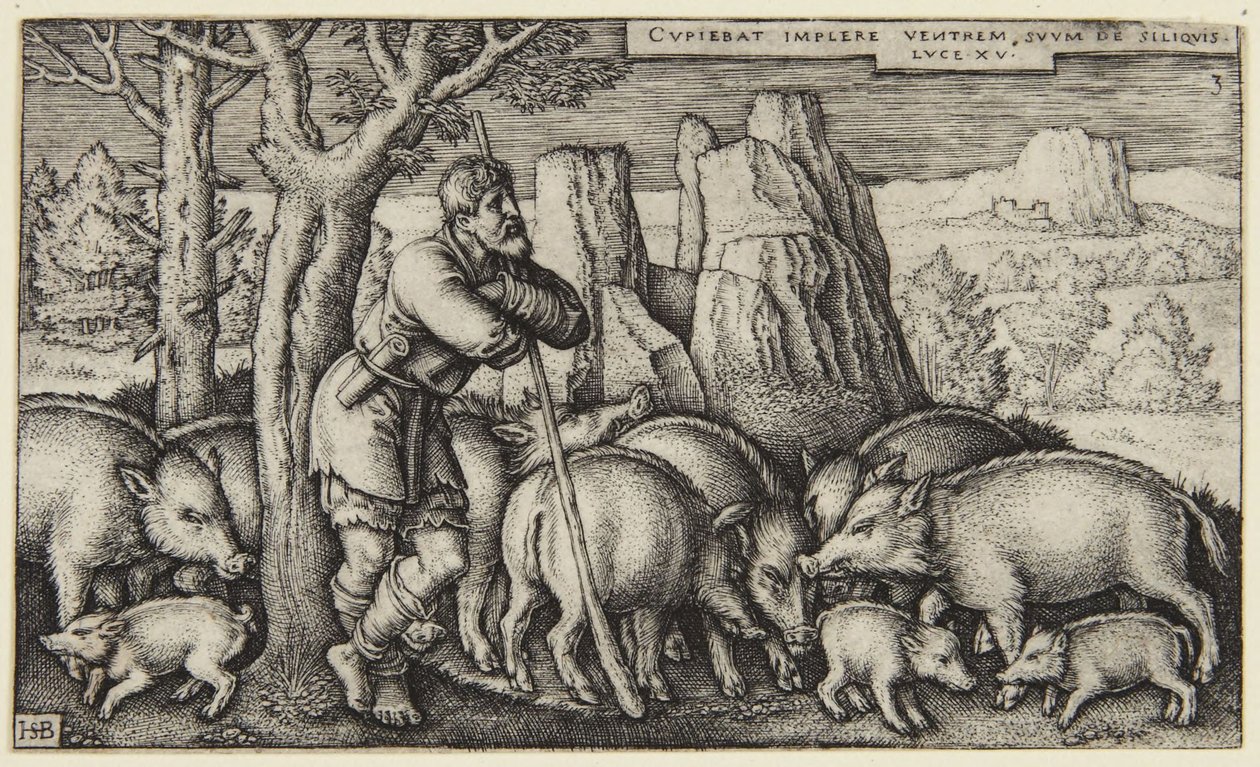 Il figliol prodigo III: il figlio tra i porci da Hans Sebald Beham