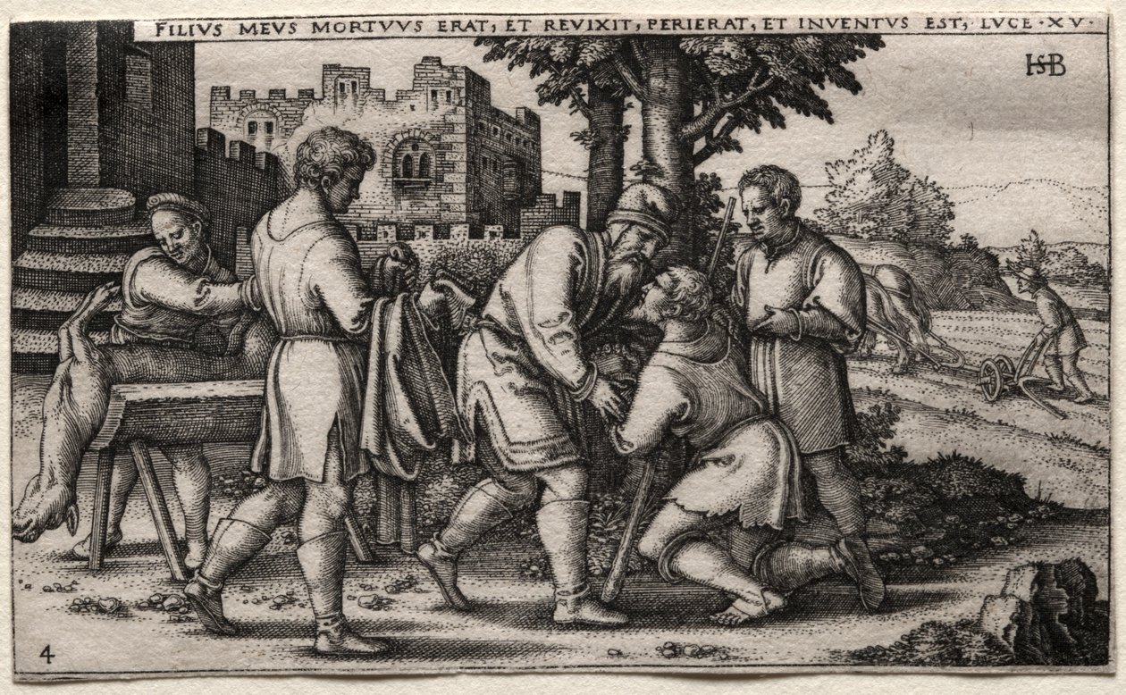 Il figliol prodigo: Ritorno del figliol prodigo da Hans Sebald Beham