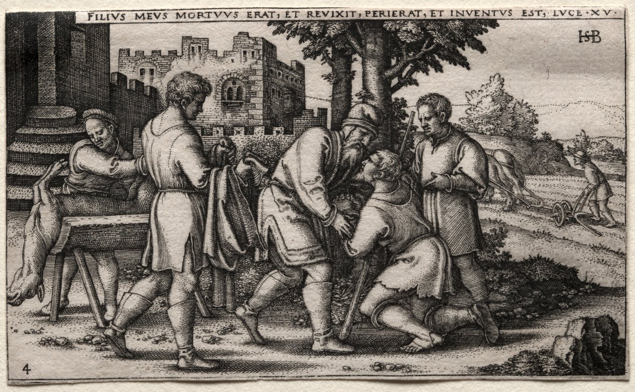 Il figliol prodigo: ritorno del figliol prodigo da Hans Sebald Beham