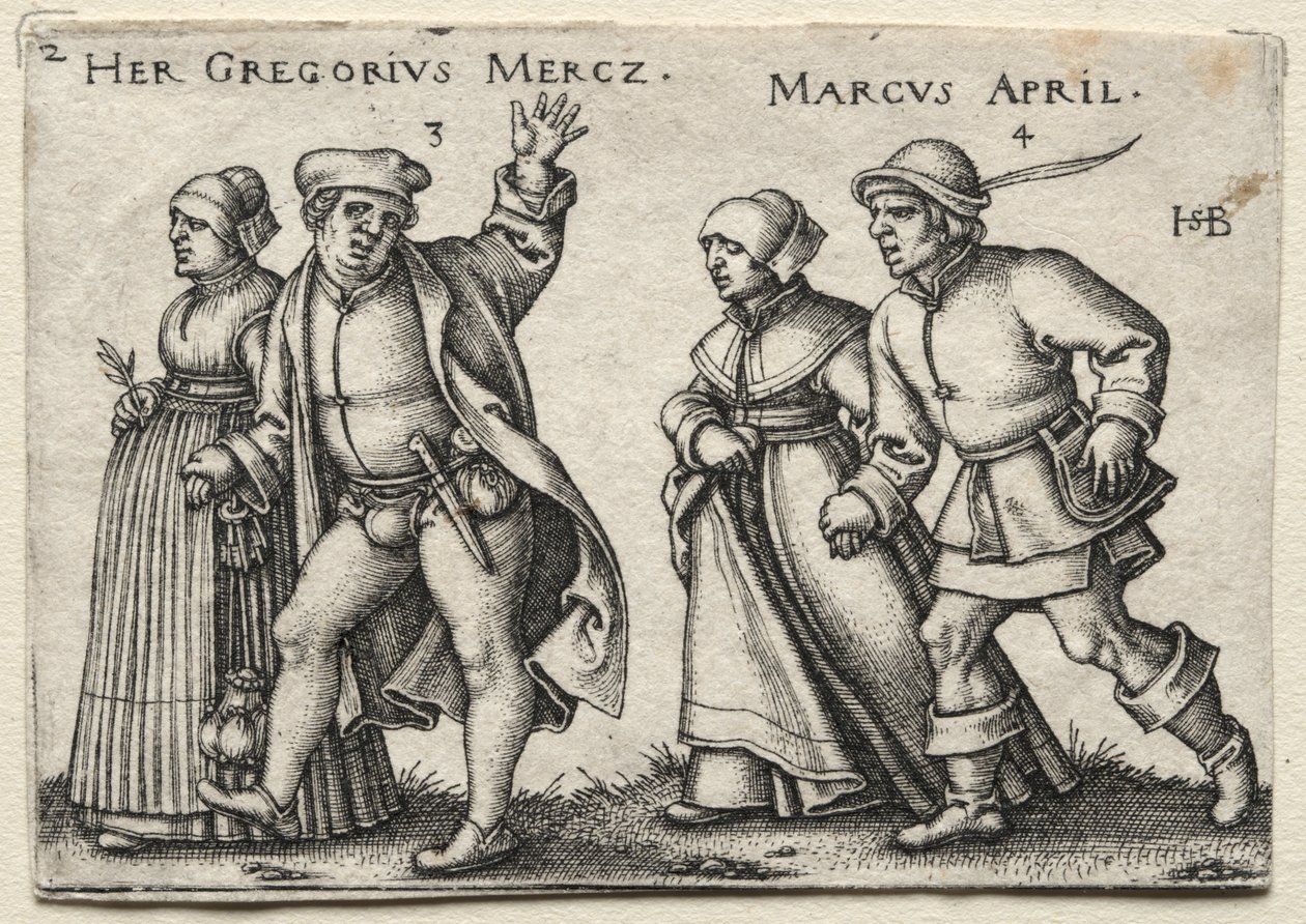 Il matrimonio del villaggio: Her Gregorius Mercz / Marcus April da Hans Sebald Beham
