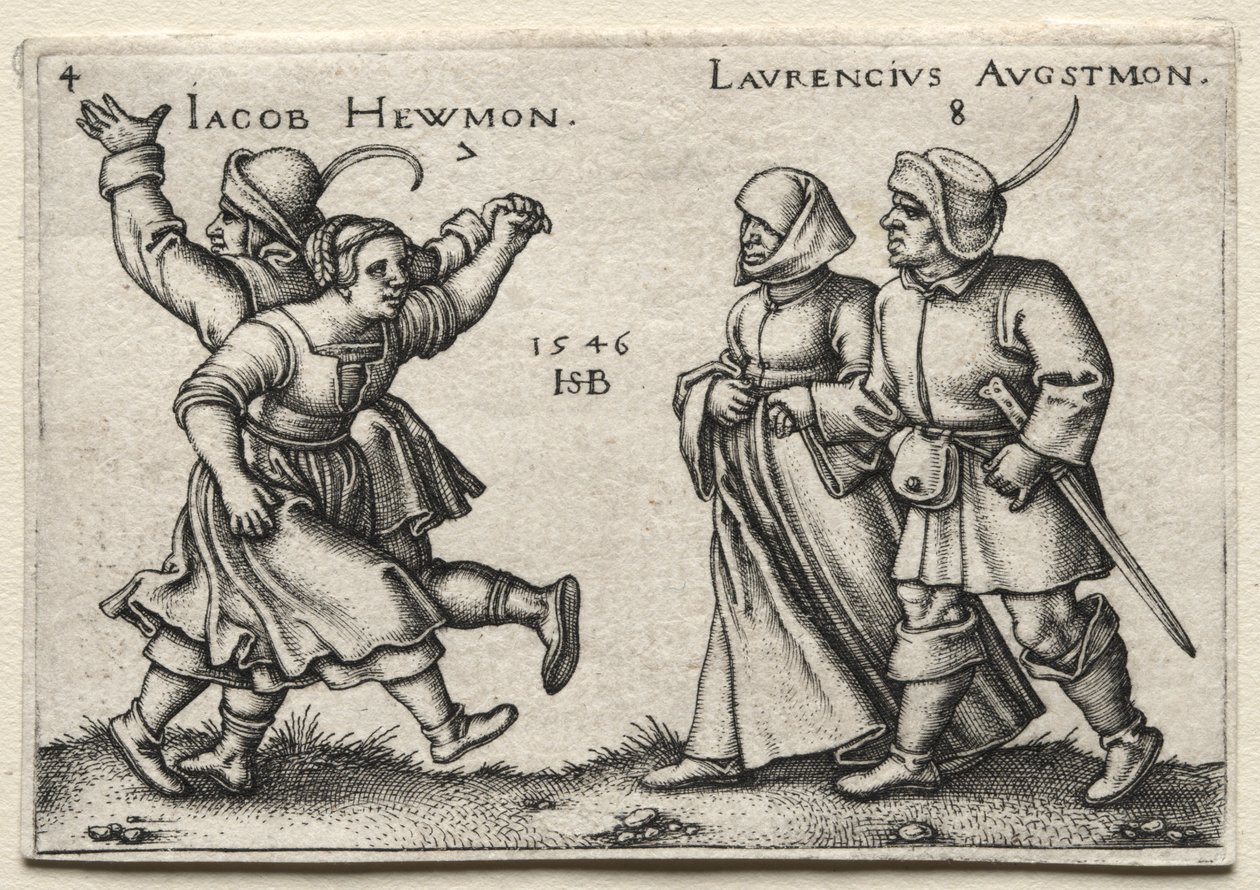 Il matrimonio del villaggio: Jacob Hewmon / Lawrencius Augstmon da Hans Sebald Beham