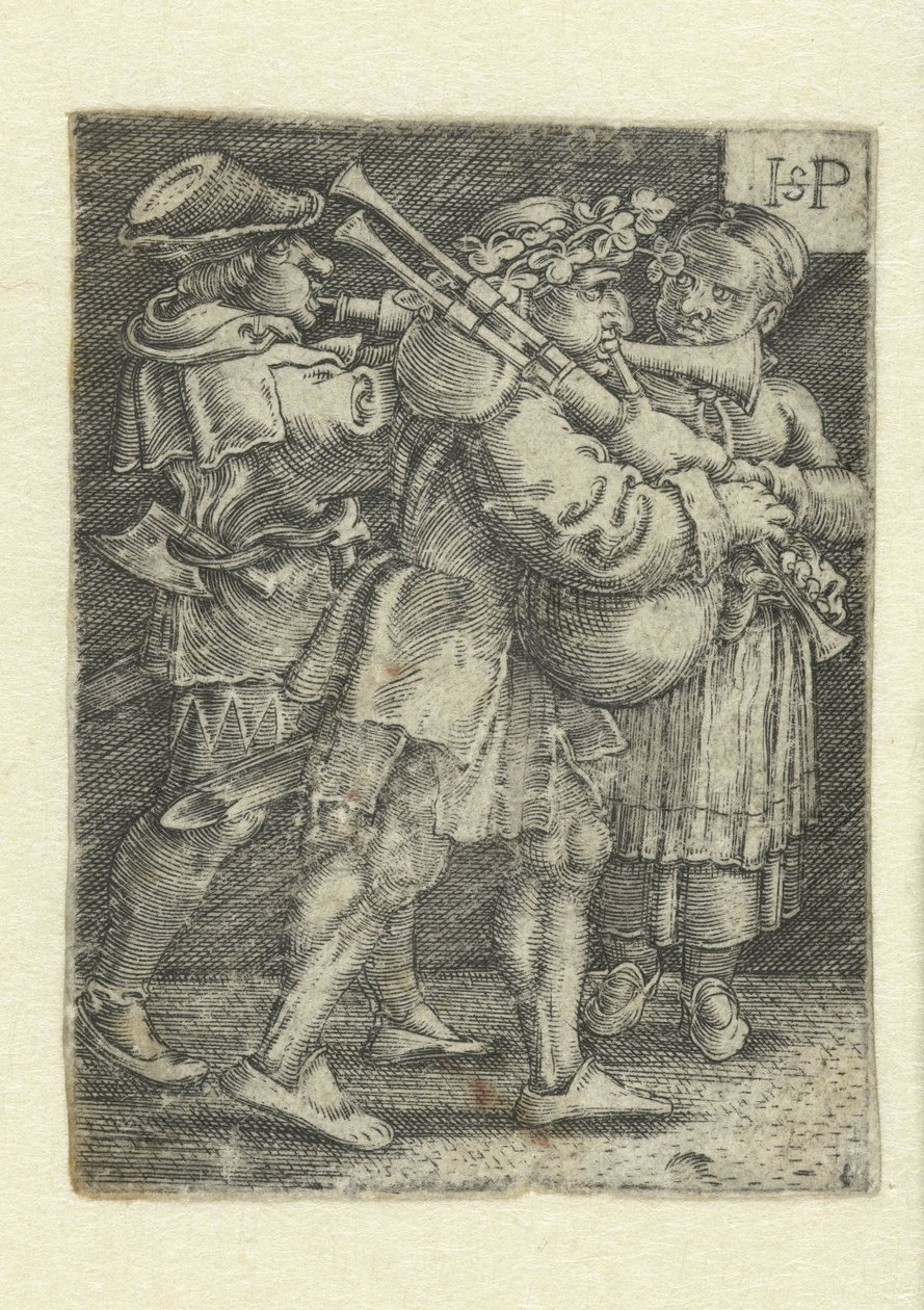 Due musicisti e una ragazza da Hans Sebald Beham